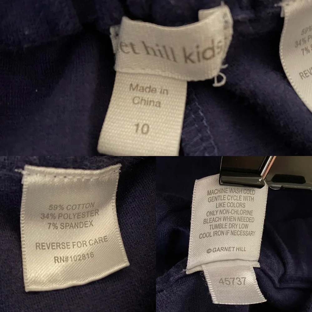 Garnet Hill Kids Girl's Pull On Blue Pants - 10